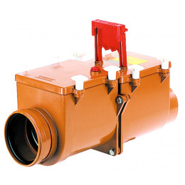 Клапан обратный канализационный коричневый Дн 110 б/нап 2камер с фиксатором,2люк HL710.2