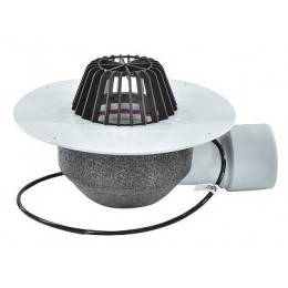 Воронка кровельная с горизонтальным выпуском ПВХ ДН 75/110 с пвх-фланцем и электрообогревом HL HL64.1P