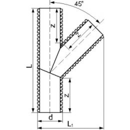 Тройник сварной для трубы Корсис 45°
