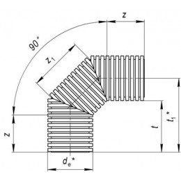 Отвод сварной для трубы Корсис 60-90°