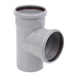Тройник НПВХ серый