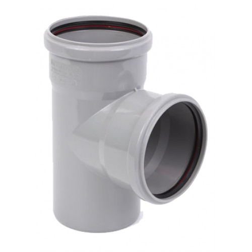 Тройник НПВХ серый