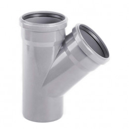 Тройник НПВХ серый