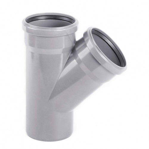 Тройник НПВХ серый