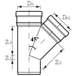 Тройник НПВХ SN4