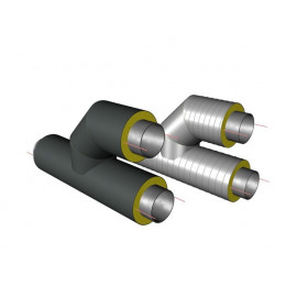 Тройник параллельный стальной в изоляции ППУ-ПЭ