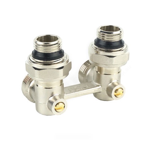 Узел нижнего подключения Ду 15 Ру10 1/2"x3/4" под евроконус двухтр угловой с переходниками Ogint