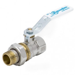 Кран шаровой латунь никель 1106 Standard ВР/"американка" полнопроходной рычаг белый Aquasfera