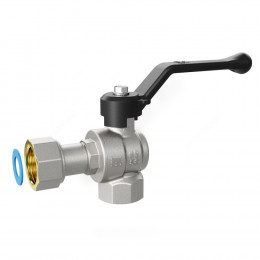 Кран шаровой латунь никель угловой Pride ДУ 15 РУ40 ВР/НАК. гайка рычаг черный LD 47.247.15