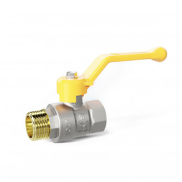 Кран шаровой латунь никель газ Pride ВР/НР рычаг LD