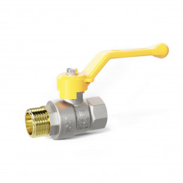 Кран шаровой латунь никель газ Pride НР рычаг LD