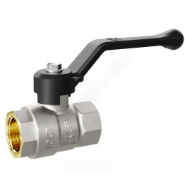 Кран шаровой латунь никель Pride ВР рычаг черный LD