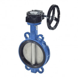 Затвор дисковый поворотный чугун межфл диск нерж манжета EPDM с редуктором 2011R Benarmo