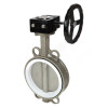 Затвор дисковый поворотный сталь нержавеющая межфл диск нерж манжета PTFE с редуктором 2040R Benarmo