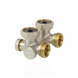 Узел нижнего подключения Ду 20 Ру10 3/4"x3/4" под плоское уплотнение однотр угловой Aquasfera 5015-01