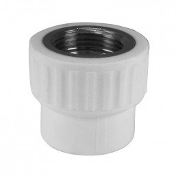 Муфта PPR  PN25 комбинированная белая с ВР