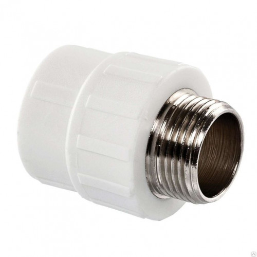 Муфта PPR  PN25 комбинированная белая с НР