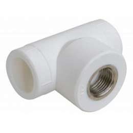 Тройник PPR  PN25 белый комбинированный  ВР