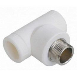 Тройник PPR  PN25 белый комбинированный  НР