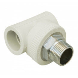 Тройник PPR  PN25 белый комбинированный под ключ  НР