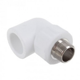 Угольник PPR  PN25 белый комбинированный НР