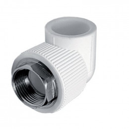 Угольник PPR  PN25 белый  комбинировааный под ключ ВР