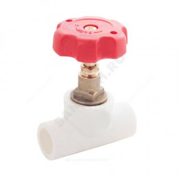 Клапан (вентиль) PPR запорный PN25 белый внутр пайка