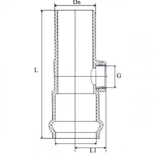 Тройник напорный НПВХ с резьбовым выходом