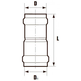 Патрубок напорный НПВХ переходной двухраструбный