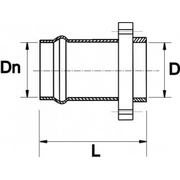 Патрубок напорный раструбный НПВХ с металлическим фланцем