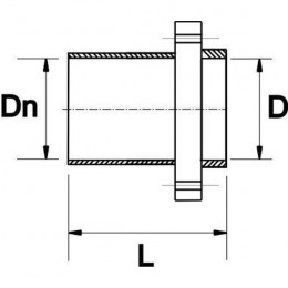 Патрубок напорный гладкий НПВХ с металлическим фланцем