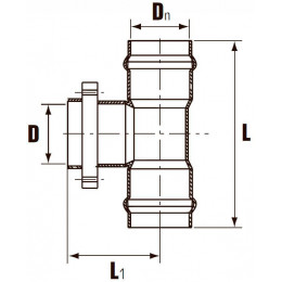 Тройник напорный раструбный НПВХ с металлическим фланцем
