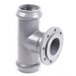Тройник напорный раструбный НПВХ с металлическим фланцем