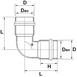 Отвод напорный НПВХ двухраструбный