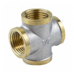 Крест латунь никель ВР/ВР 9011 ГОСТ 32585-2013 Aquasfera