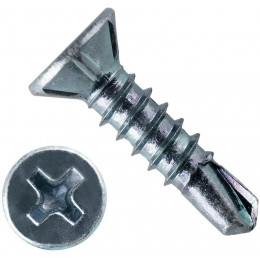 САМОРЕЗ ДЛЯ ОКОННОГО ПРОФИЛЯ  3,9  Х 35 ММ  СО СВЕРЛОМ  ШЛИЦ PH2  БЕЛЫЙ ЦИНК