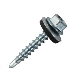 САМОРЕЗ КРОВЕЛЬНЫЙ  4,8 Х 60 ММ  ШАЙБА С EPDM УПЛОТНЕНИЕМ, ШЕСТИГР. ГОЛ 8 ММ, УМЕНЬШ. СВЕРЛО