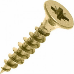 ШУРУП УНИВЕРСАЛЬНЫЙ ПОТАЙНАЯ  ГОЛОВКА   4,0  Х 45 ММ   ШЛИЦ  PZ 2   ЖЕЛТЫЙ  ЦИНК