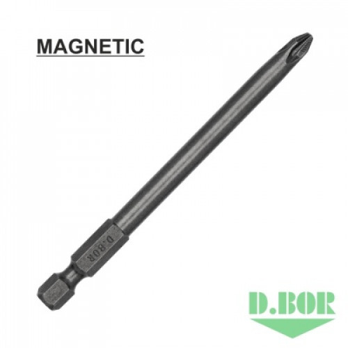 БИТЫ НАМАГНИЧЕННЫЕ MAGNETIC, PZ 2X100 ММ, ACR2, E 6,3 (АРТ. D-MA-PZ02-100-010) (10 ШТ.) "D.BOR"