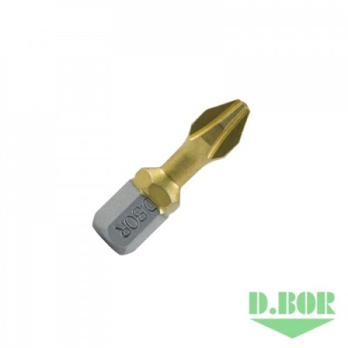 БИТЫ ФРЕЗЕРОВАННЫЕ С ПОКРЫТИЕМ НИТРИД ТИТАНА TIN-HALF, PH 1X25 ММ, TORSION, C 6,3 (АРТ. D-THT-PH01-