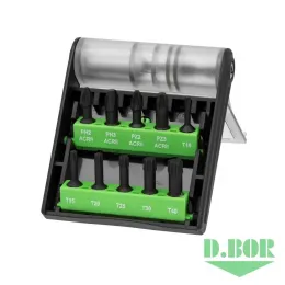 НАБОР БИТ IMPACT ИЗ 11 ШТ: PH 2-3; PZ 2-3; T 10-15-20-25-30-40;  60 ММ D-SET-11C-1-IMP "D.BOR"