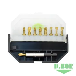 НАБОР БИТ TIN-HALF ИЗ 10 ШТ: PH 1-2-3; PZ 1-2-3; SL. 4,0-5,5-6,5;  60 ММ D-SET-10A-1-TIN "D.BOR"