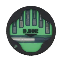 НАБОР БИТ ИЗ 7 ШТ: PH 1-2-3; PZ 1-2-3; МАГНИТНЫЙ ДЕРЖАТЕЛЬ 60 ММ (АРТ. D-SET-07E-1) "D.BOR"