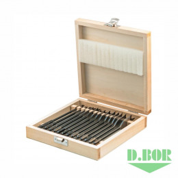 НАБОР СВЕРЛ ПО ДЕРЕВУ, ПЕРЬЕВЫХ, 13 ШТ.(6,8,10,12,13,14,16,18,19,20,22,24,25Х160 ММ.) "D.BOR"