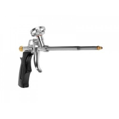 ПИСТОЛЕТ ДЛЯ МОНТАЖНОЙ ПЕНЫ ПЛАСТИКОВАЯ РУКОЯТКА, МЕТАЛ. КОРПУС И РЕГУЛ. ВИНТ, СТВОЛ 18СМ