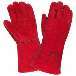 КРАГИ  СПИЛКОВЫЕ ПЯТИПАЛЫЕ С ПОДКЛАДКОЙ КРАСНЫЕ  ТРЭК 12