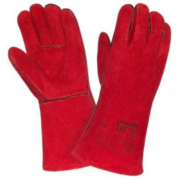 КРАГИ  СПИЛКОВЫЕ ПЯТИПАЛЫЕ С ПОДКЛАДКОЙ КРАСНЫЕ  ТРЭК 12