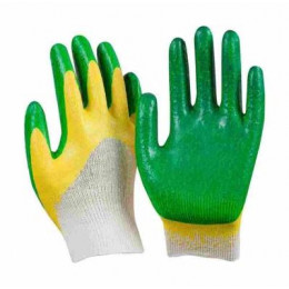 ПЕРЧАТКИ  РАБОЧИЕ  С ДВОЙНЫМ  ЛАТЕКСНЫМ