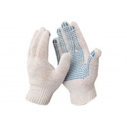 ПЕРЧАТКИ  РАБОЧИЕ Х/Б  С ПВХ ТОЧКА  СЕРЫЕ