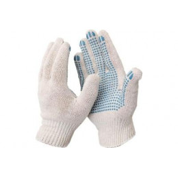 ПЕРЧАТКИ  РАБОЧИЕ Х/Б  С ПВХ ТОЧКА  СЕРЫЕ